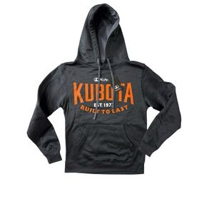Unisex Kubota Dark Gray Pullover Hoodie with Logo and Kangaroo Pocket Size Small